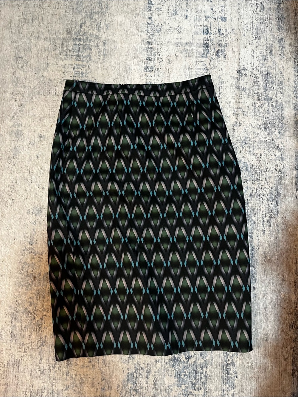 Halogen green geometric patterned mid skirt